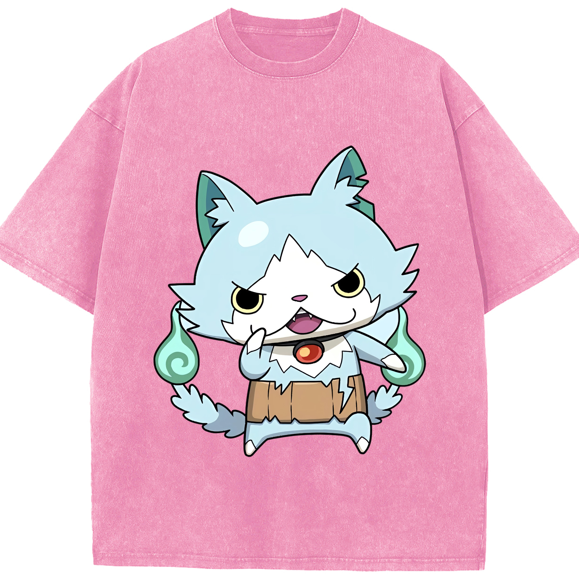 （画像用） 妖怪ウォッチ Yo-kai Watch 綿100% ヴィンテージ風 半袖Tシャツ（フロントプリント）
